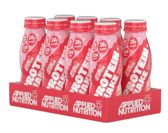 Applied Nutrition daug baltymų turintis kokteilis su braškėmis ir grietinėle – 8 x 330 ml.