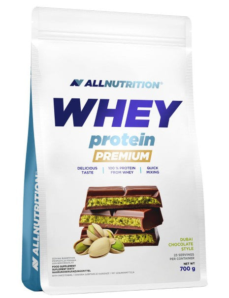 Allnutrition išrūgų baltymų milteliai Premium, Dubajaus šokoladas – 700 g