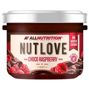 Allnutrition Nutlove, traškūs šokoladiniai ir aviečių skonio traškučiai – 200 g