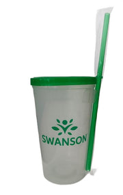 Swanson Swanson plastikinis puodelis su gurkšniu, skaidrus/žalias