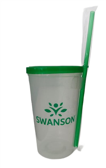 Swanson Swanson plastikinis puodelis su gurkšniu, skaidrus/žalias