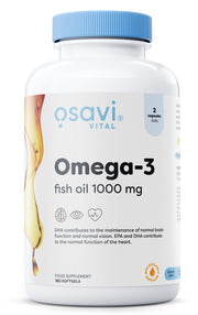 Produkto nuotrauka: Osavi Omega-3 Fish Oil Molecularly Distilled, 1000mg - 180 minkštųjų kapsulių