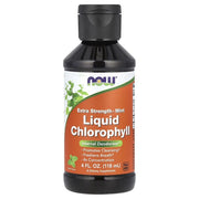 NOW Foods ypač stiprus skystas chlorofilas su mėtomis – 118 ml.