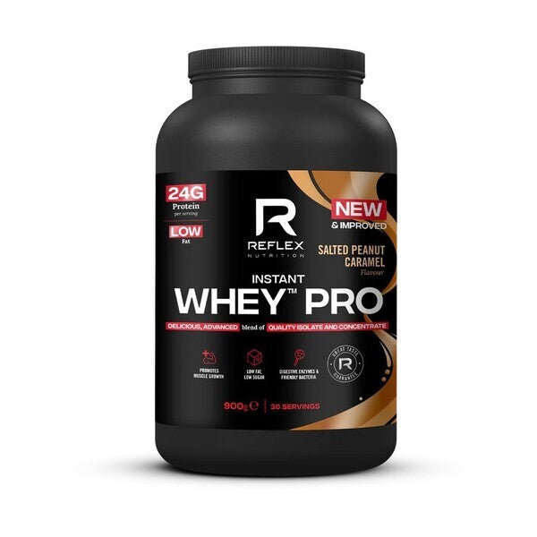 Reflex Nutrition Instant Whey PRO, sūdytos žemės riešutų karamelės skonio – 900 g