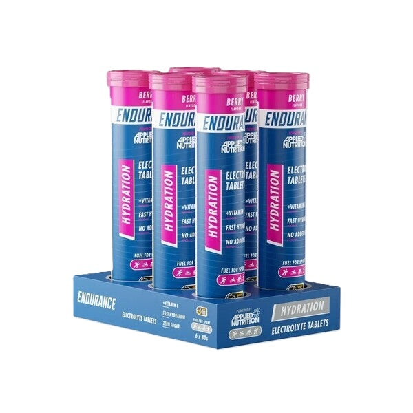 Applied Nutrition Endurance Hydration elektrolitų putojančios tabletės, uogų skonio – 6 x 20 tablečių