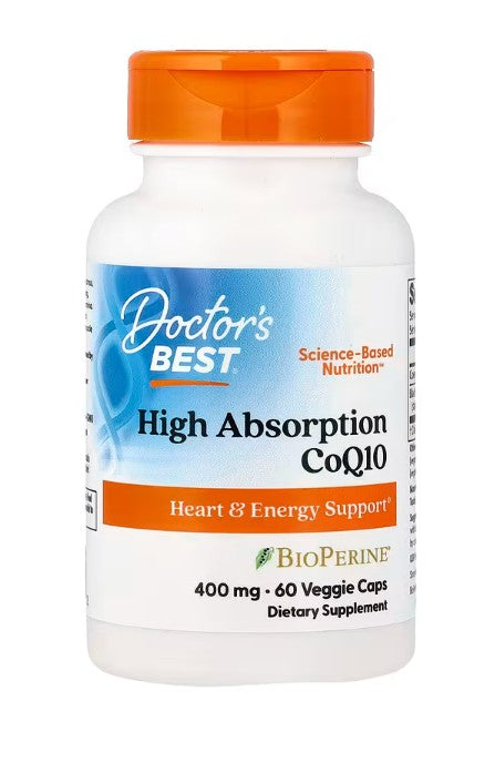Doctor's Best didelės absorbcijos kofermentas Q10 su BioPerine, 400 mg – 60 kapsulių