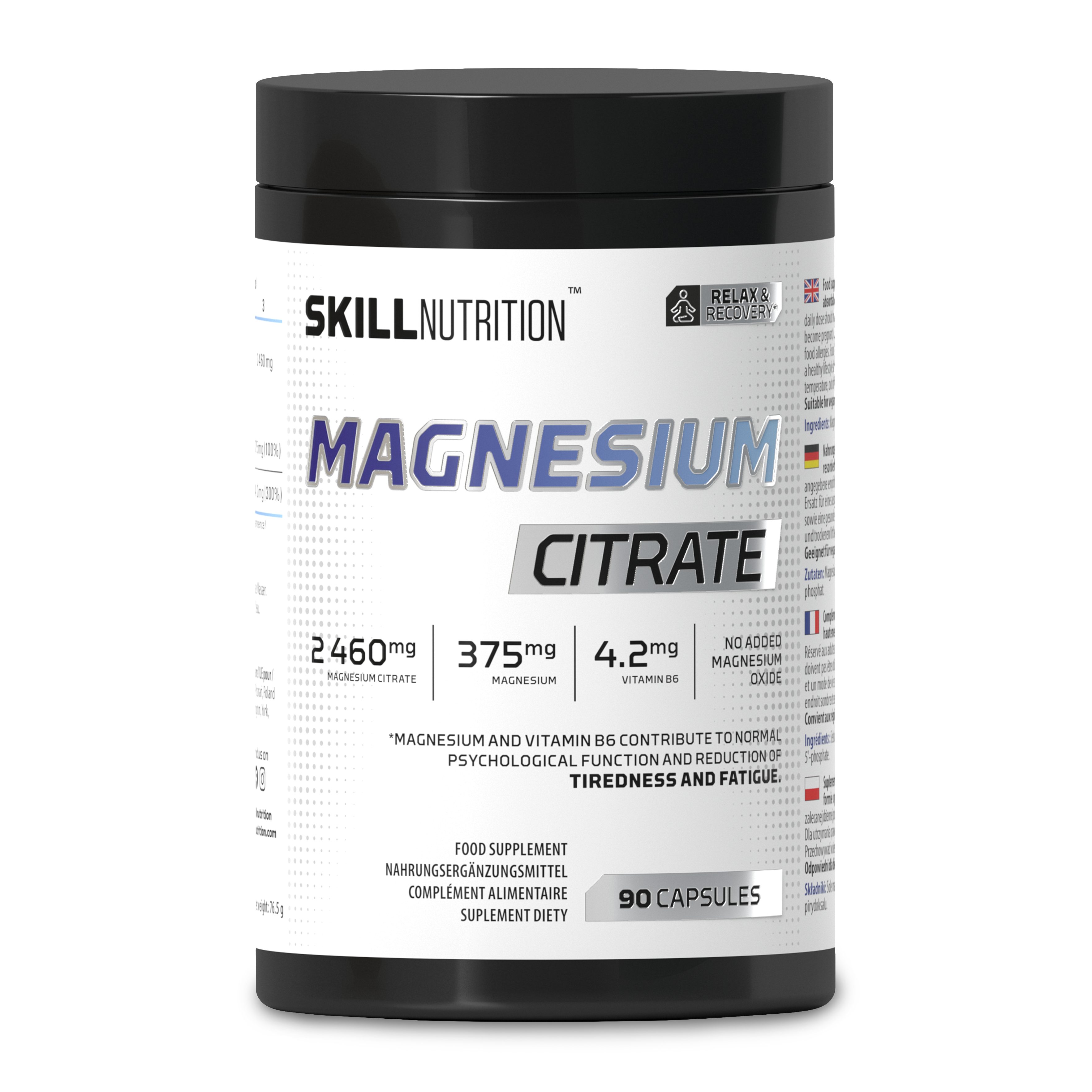 Skill Nutrition magnio citratas - 90 kapsulių