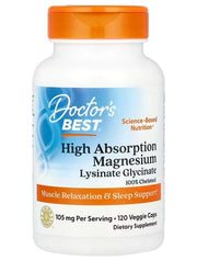 Doctor's Best aukštos absorbcijos magnis, 105 mg – 120 kapsulių