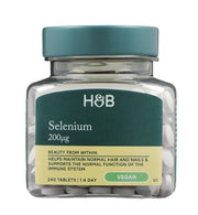 Holland & Barrett selenas, 200 mcg – 240 tablečių