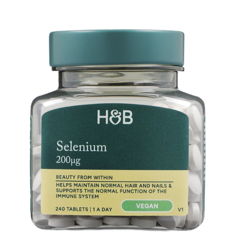 Holland & Barrett selenas, 200 mcg – 240 tablečių