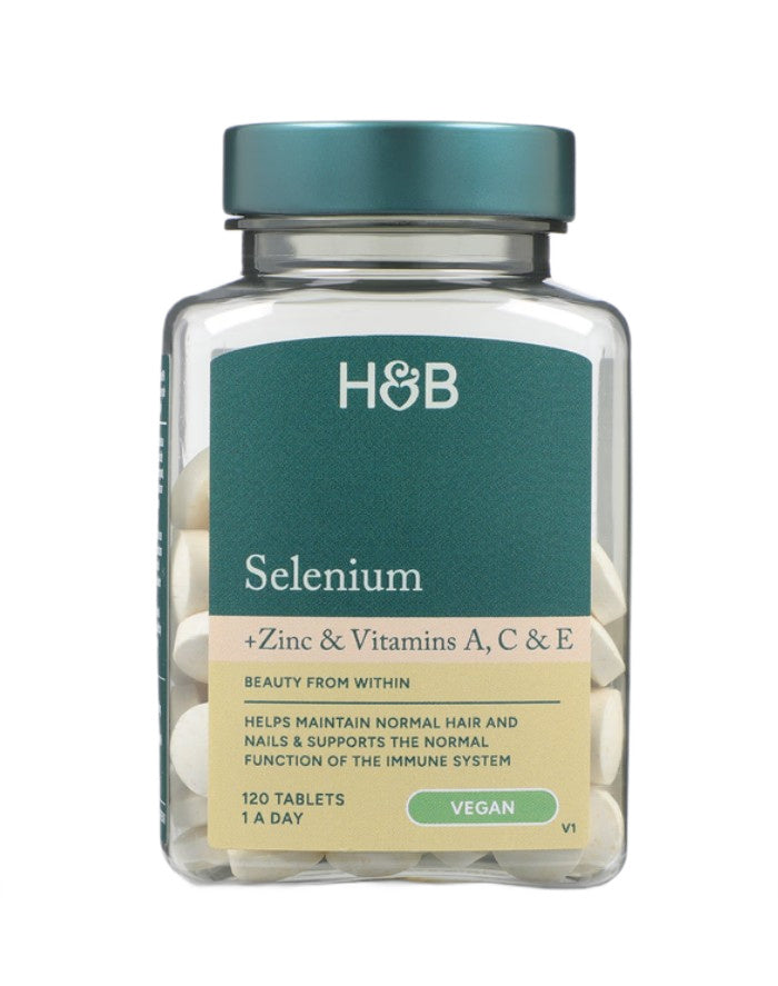Holland & Barrett selenas + cinkas ir vitaminai A, C bei E – 120 tablečių