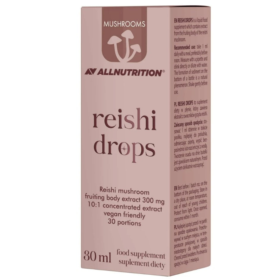 Allnutrition grybų Reishi lašai, 300 mg - 30 ml.