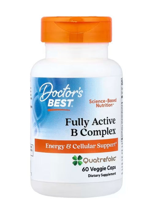 Doctor's Best pilnai aktyvus B kompleksas su Quatrefolic - 60 kapsulių