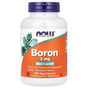 NOW Foods boras, 3 mg – 250 kapsulių