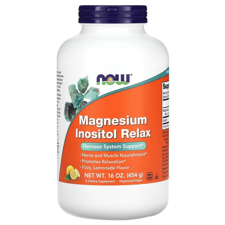 NOW Foods magnio inozitolio atpalaiduojantys milteliai – 454 g