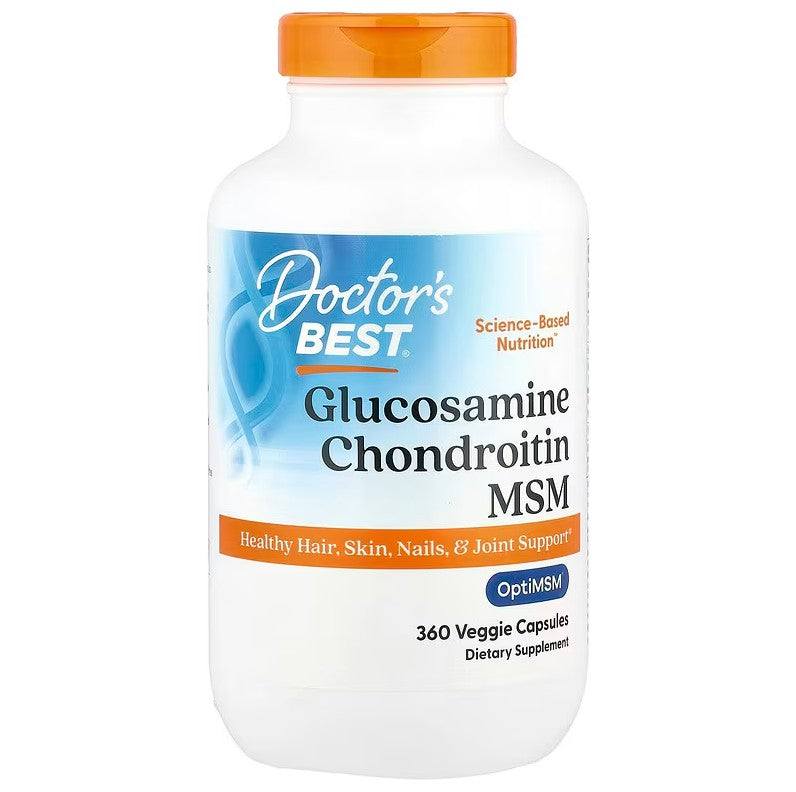 Doctor's Best gliukozamino ir chondroitino MSM su OptiMSM – 360 kapsulių