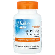 Doctor's Best didelės koncentracijos bromelainas, 3000 GDU – 90 kapsulių