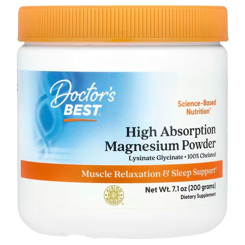 Doctor's Best aukštos absorbcijos magnio milteliai – 200 g