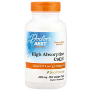 Doctor's Best didelės absorbcijos kofermentas Q10 su BioPerine, 200 mg – 180 kapsulių