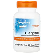 Doctor's Best L - argininas – ilgalaikis + greitas atpalaidavimas, 1000 mg – 120 tablečių
