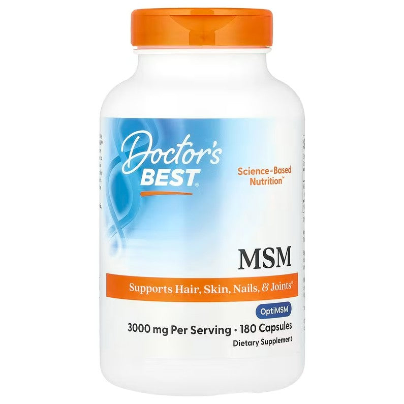 Doctor's Best MSM su OptiMSM, 3000 mg – 180 kapsulių