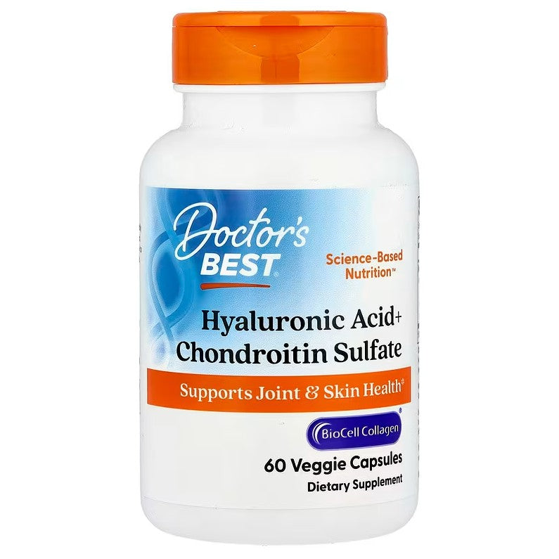 Doctor's Best hialurono rūgštis + chondroitino sulfatas su BioCell kolagenu – 60 kapsulių