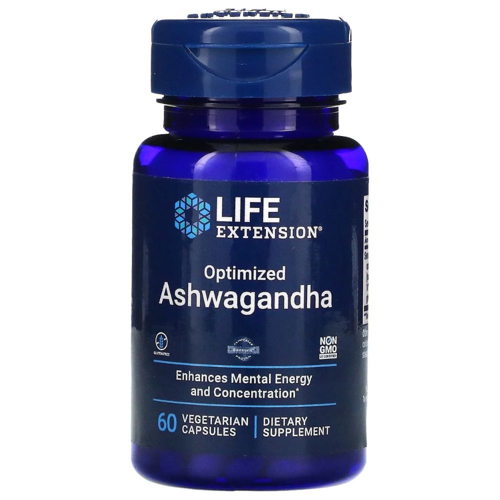 LIFE EXTENSION optimizuotas ašvagandos ekstraktas – 60 kapsulių