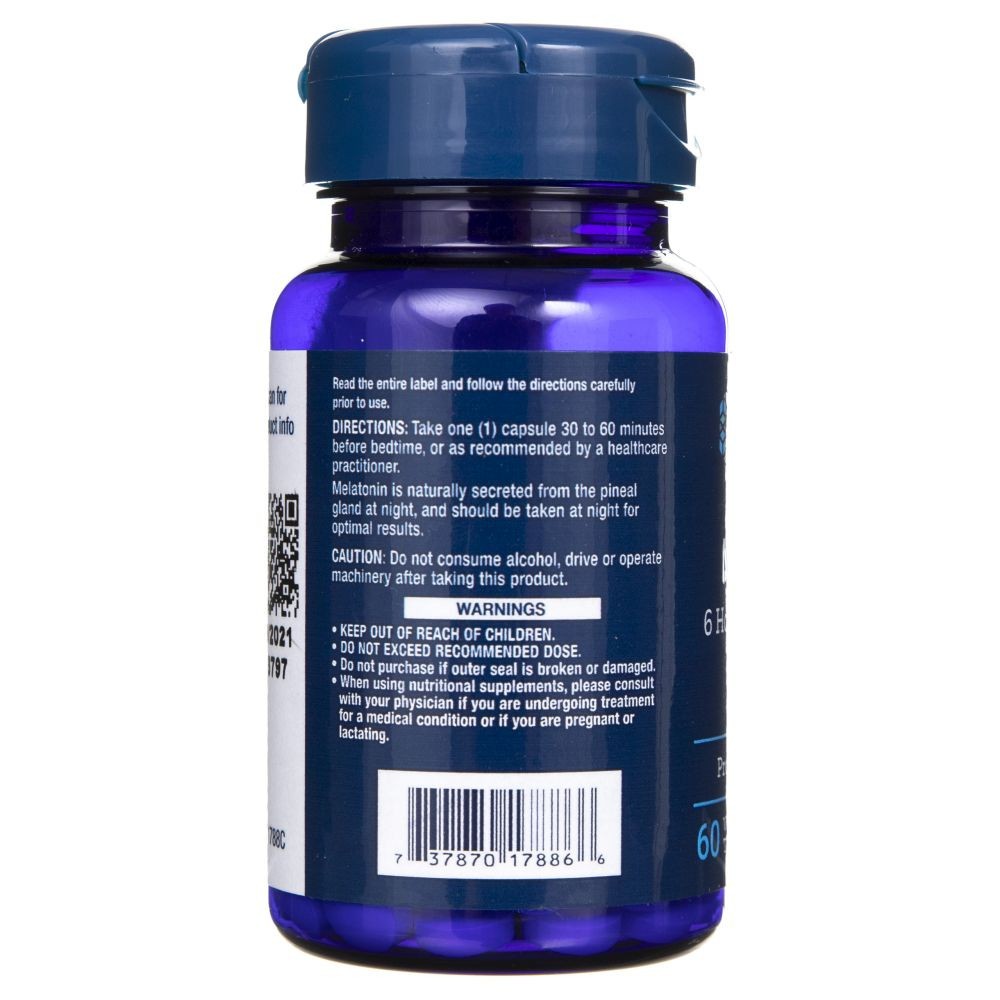 LIFE EXTENSION melatoninas, 6 val. veikimo laikas, 750 mcg – 60 tablečių
