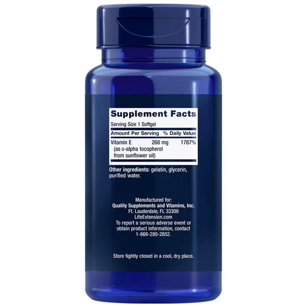 LIFE EXTENSION Super vitaminas E 268 mg – 90 kapsulių