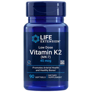 LIFE EXTENSION mažos dozės vitaminas K2 (MK-7) 45 mcg - 90 kapsulių