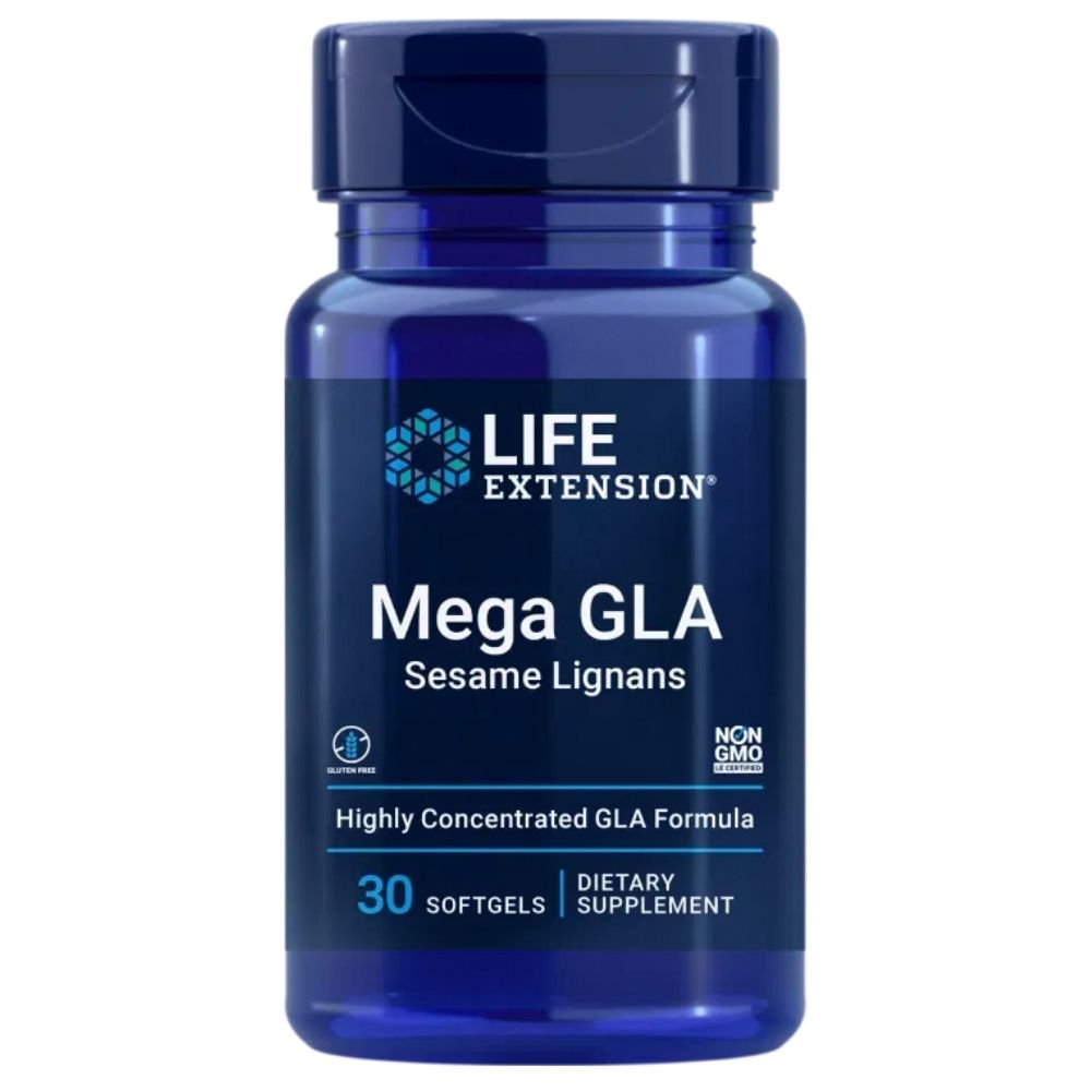 LIFE EXTENSION Mega GLA sezamų lignanai – 30 kapsulių