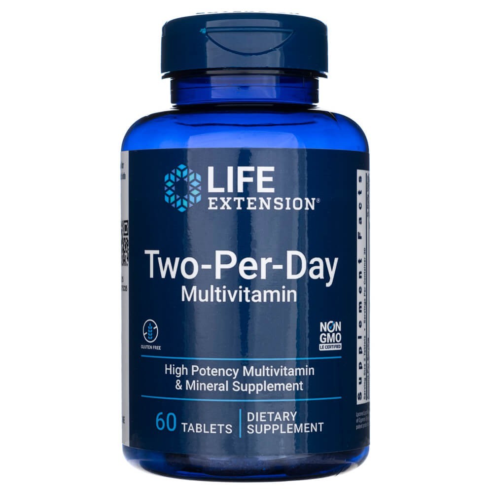 LIFE EXTENSION dvi tabletės per dieną (multivitaminai) - 60 tablečių