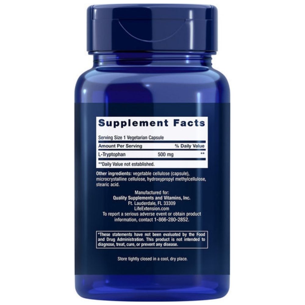 LIFE EXTENSION L-triptofanas 500 mg - 90 kapsulių