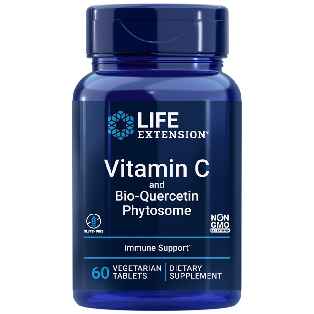 LIFE EXTENSION vitaminas C ir biokvercetino fitosoma - 60 tablečių
