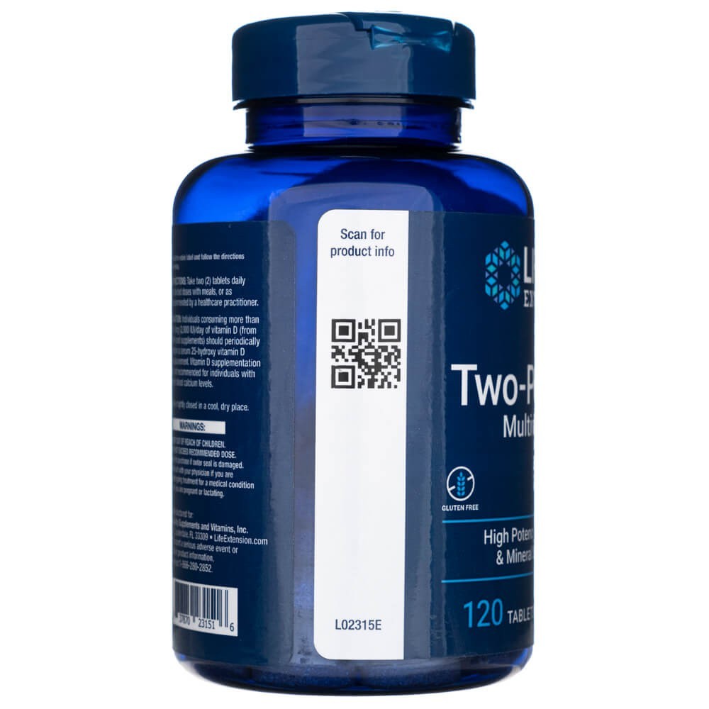 LIFE EXTENSION dviejų tablečių per dieną multivitaminai – 120 tablečių