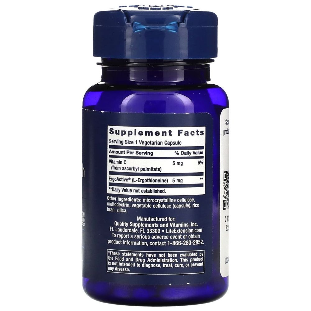 LIFE EXTENSION Essential Youth L-Ergothioneine 5 mg – 30 kapsulių