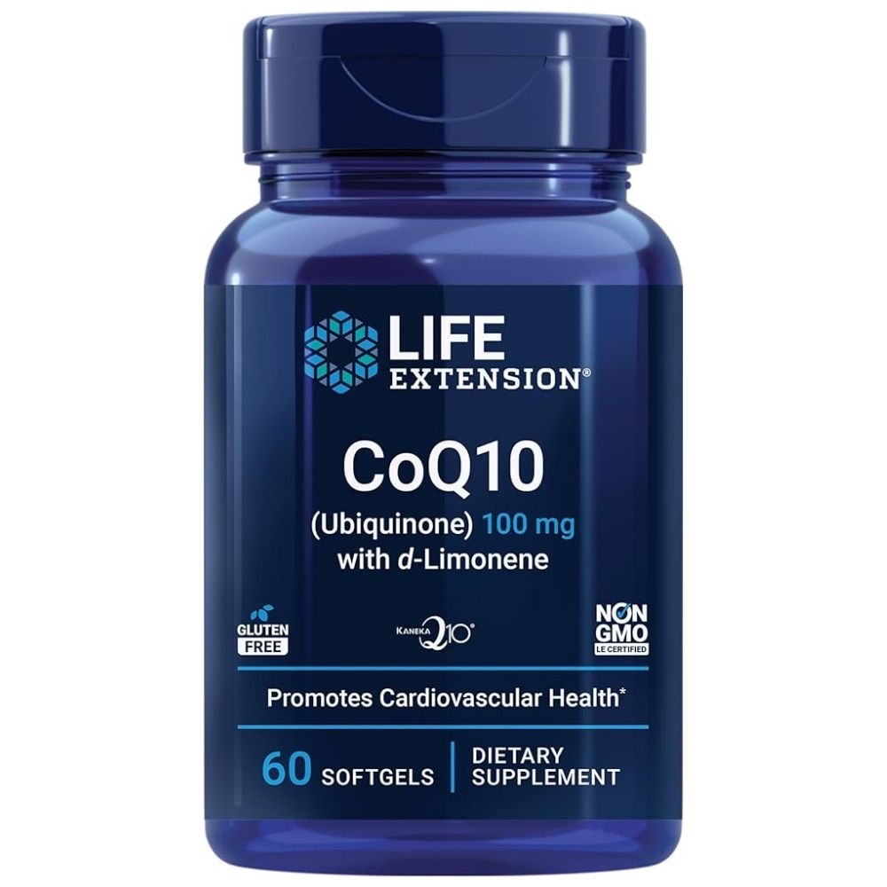 LIFE EXTENSION kofermentas Q10 (ubichinonas) 100 mg su D-limonenu - 60 kapsulių
