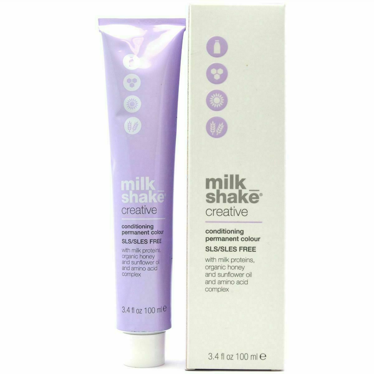 Milk Shake, Creative, be SLS/SLES, ilgalaikiai plaukų dažai, 4,34G auksinė vidutinė ruda spalva, 100 ml