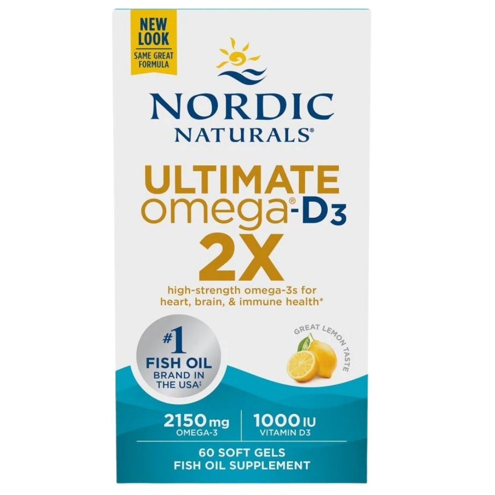 Nordic Naturals Ultimate Omega-D3 2X, citrinų skonio – 60 kapsulių