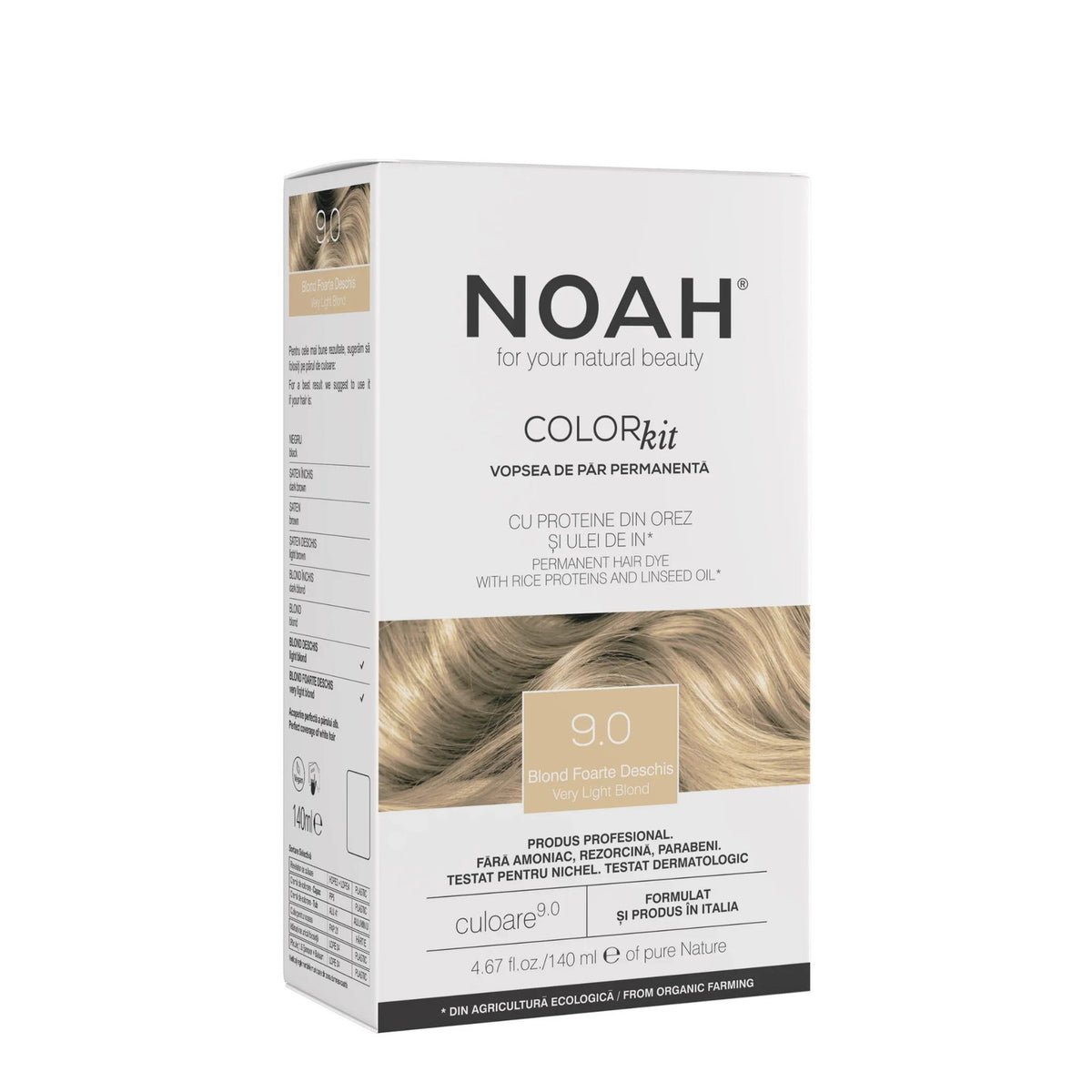 Noah, Ilgalaikiai plaukų dažai, 9.0 Labai šviesiai blondinai, 140 ml
