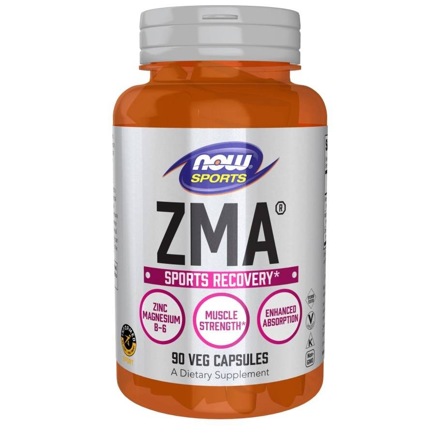 NOW FOODS ZMA (magnis, cinkas, vitaminas B6) – 90 kapsulių