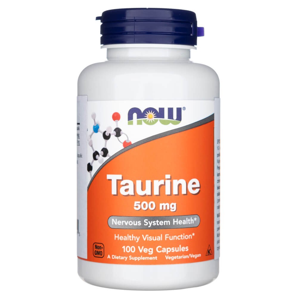 NOW FOODS taurinas 500 mg – 100 kapsulių