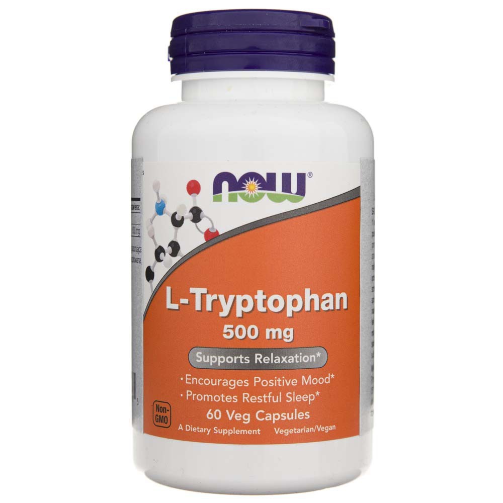 NOW FOODS L-triptofanas 500 mg – 60 kapsulių