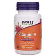 NOW FOODS vitaminas A 10000 TV – 100 kapsulių