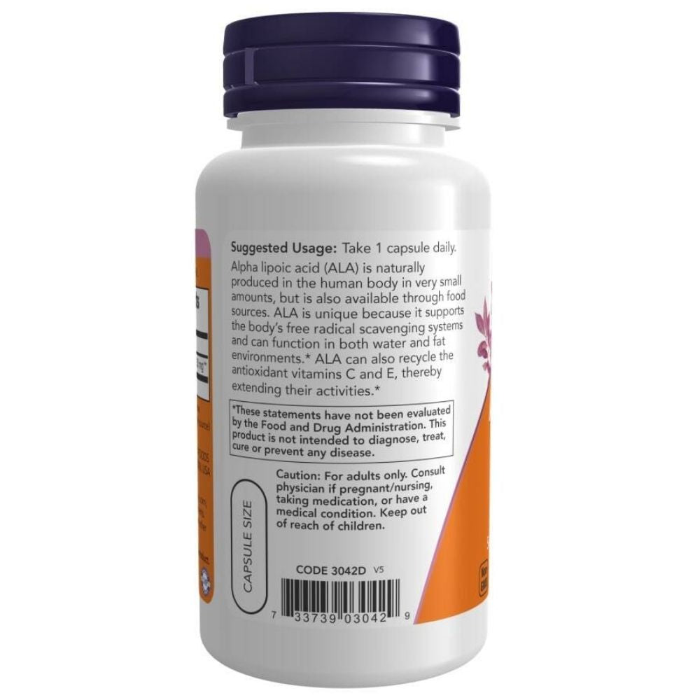 NOW FOODS alfa lipoinė rūgštis 250 mg – 60 kapsulių