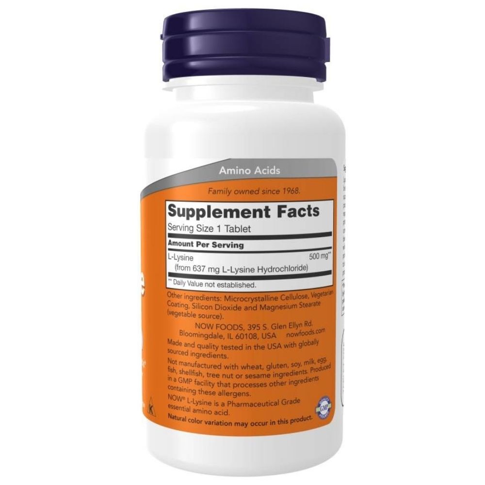 NOW FOODS L-lizinas 500 mg – 250 tablečių