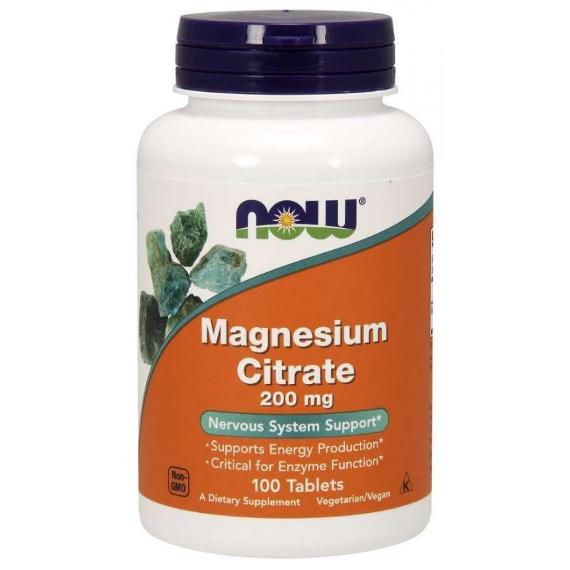 NOW FOODS magnio citratas 200 mg – 100 tablečių