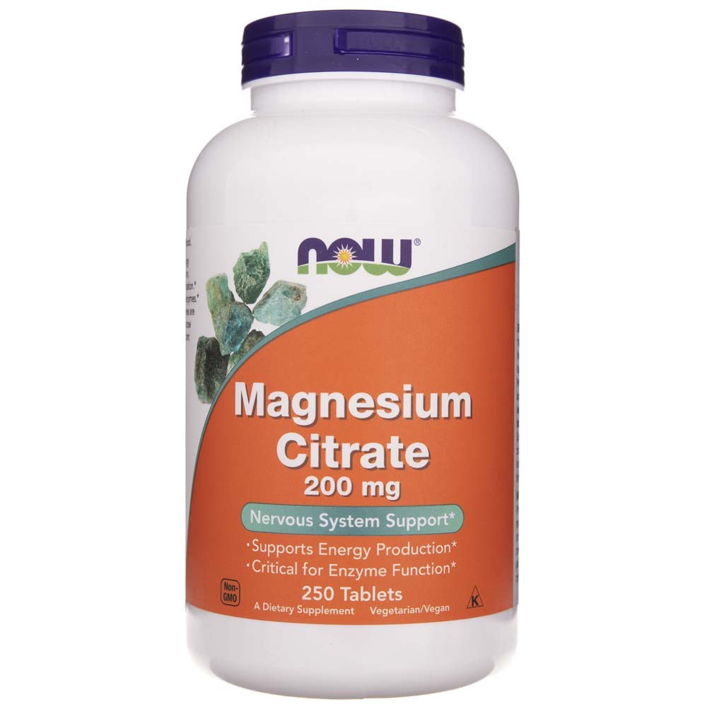 NOW FOODS magnio citratas 200 mg – 250 tablečių