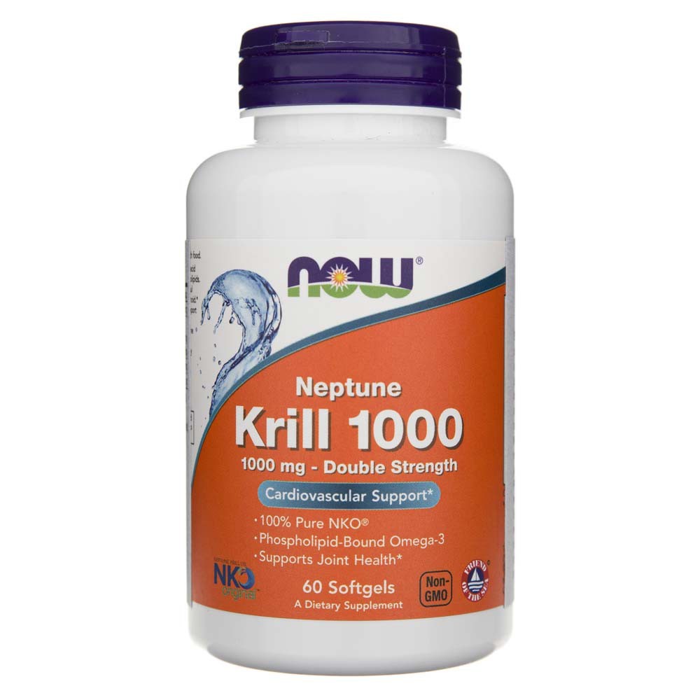 NOW FOODS Neptūno krilių aliejus, dvigubo stiprumo 1000 mg – 60 kapsulių