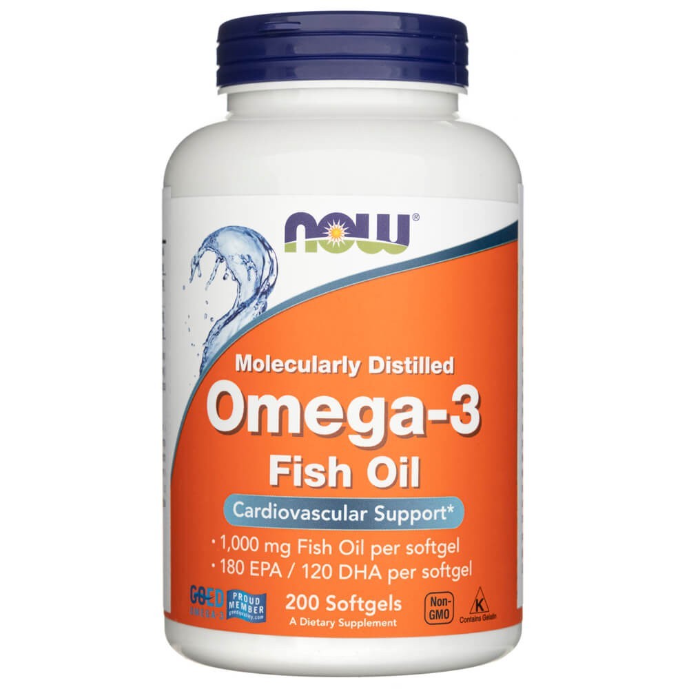 NOW FOODS Omega-3, 180 EPA / 120 DHA – 200 kapsulių